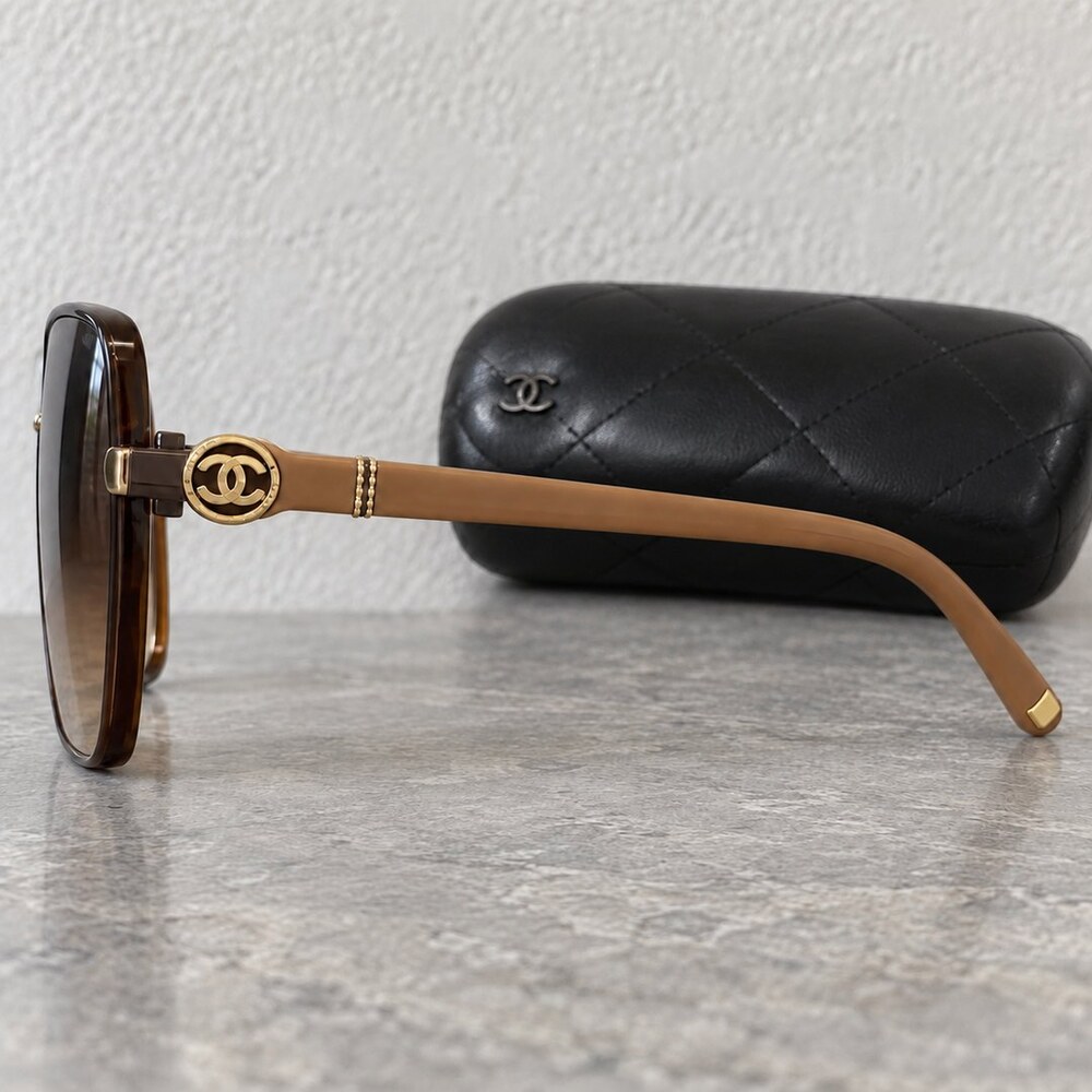 Chanel Brown Square Sunglasses - Picture 3 of 6